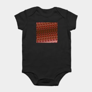 Red Optical Illusion Mosaic Baby Bodysuit